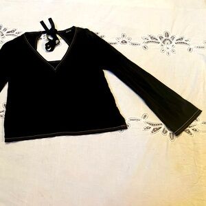 Madewell Flare Silk Long Sleeve with Tie Back